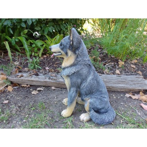 blue heeler garden statue