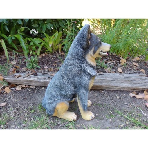 blue heeler garden statue